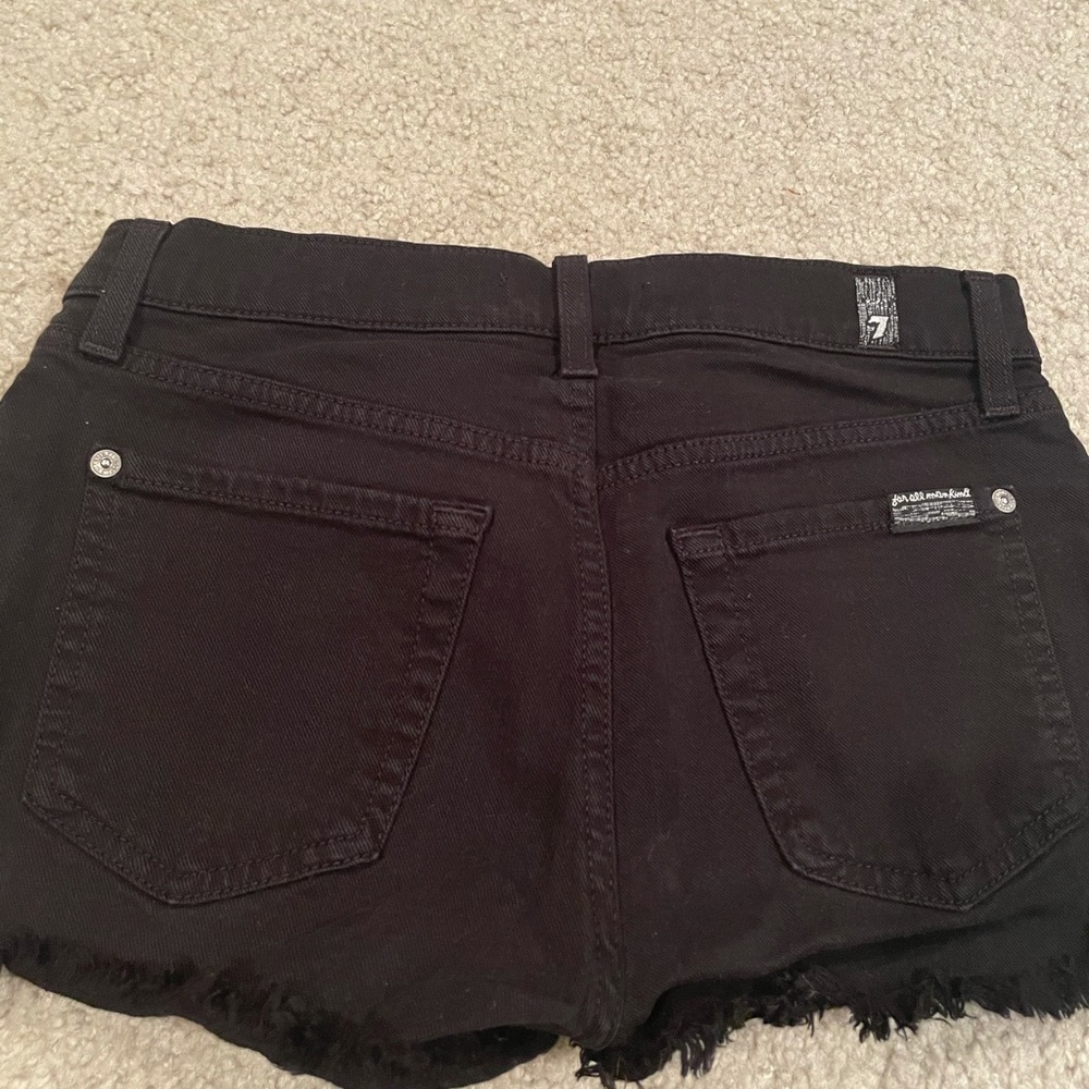 Black cut off shorts 7 jeans